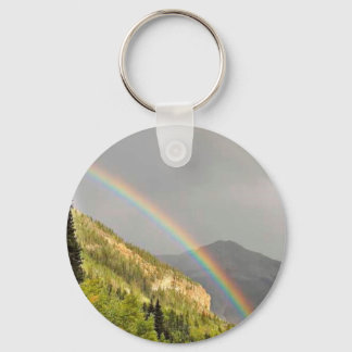 Rainbows on east side of Red Mountain Pass Keychain