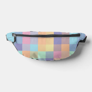 Rainbows Pastel Colors Buffalo Check Plaid 90s