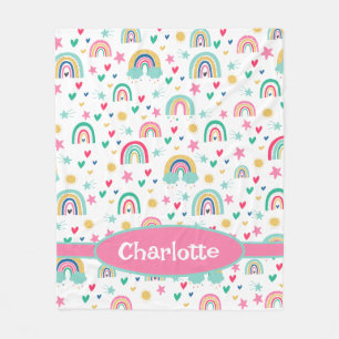 Rainbows Personalized Fleece Blanket