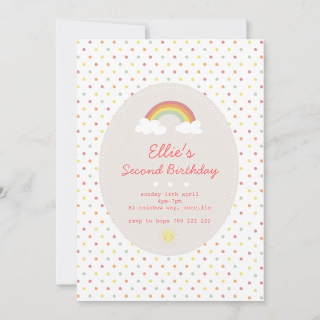Rainbows & Sunshine Invitation (Front)