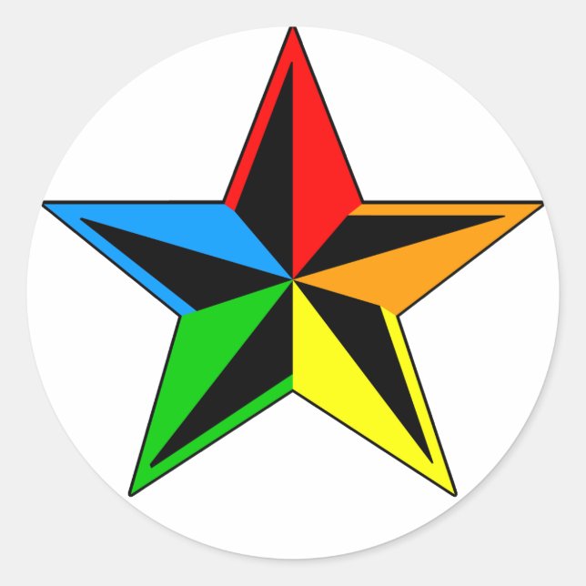 rainbowstarz. classic round sticker (Front)