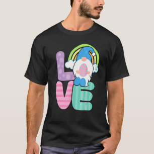 Rainbowz Easter Love Gnome Easter Bunny Ears Eggs  T-Shirt