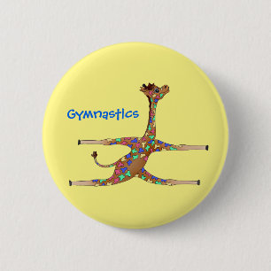 Rainbwo Gymnastics by The Happy Juul Company 2 Inch Round Button