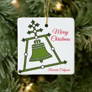 Raincross - Corinne Renee Design w/Merry Christmas Ceramic Ornament