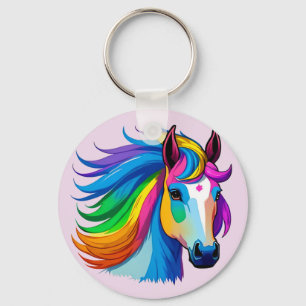 Raindbow horse keychain