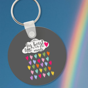 Raindrop and cloud colourful teacher gift keychain