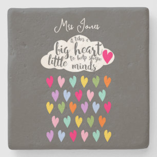 Raindrop  and cloud colourful teacher gift stone coaster