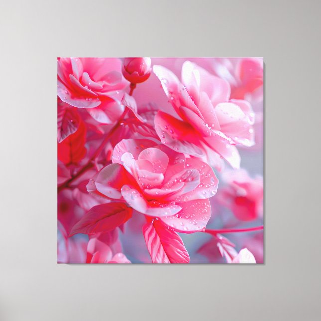 Raindrop Blush Pink Blossom Canvas Print (Front)