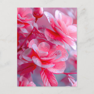 Raindrop Blush Pink Blossom Holiday Postcard
