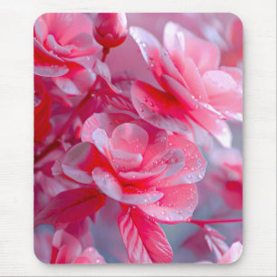 Raindrop Blush Pink Blossom Mouse Pad