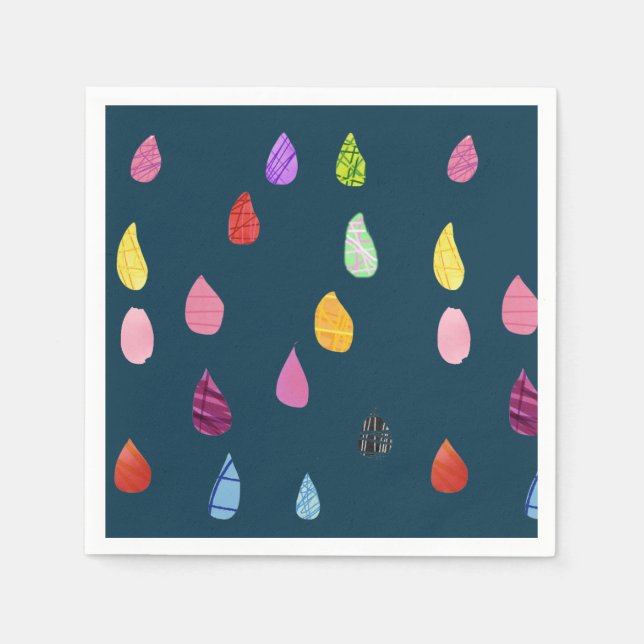 Raindrop boho colourful creative napkin (Front)