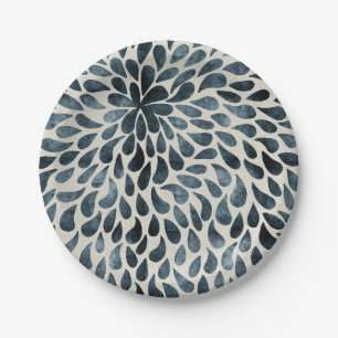 Raindrop Fractal Patterns in Nature Rain Art Patte Paper Plate