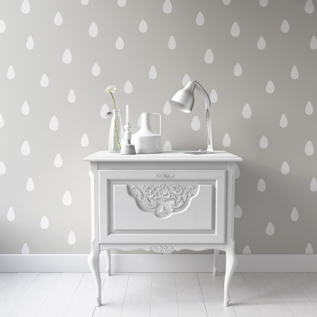 Raindrop Pattern Sage Green Wallpaper for Nursery (Creator Uploaded)