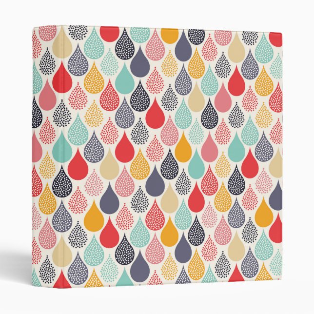 Raindrop Pop Art Dot Pattern Binder (Front/Spine)
