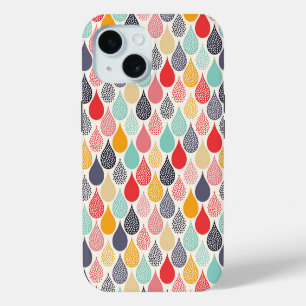 Raindrop Pop Art Dot Pattern iPhone 15 Case