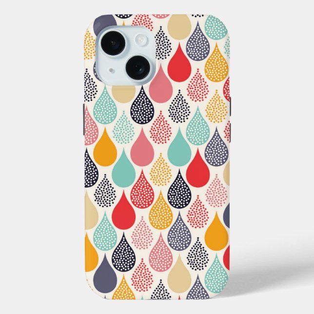 Raindrop Pop Art Dot Pattern Case-Mate iPhone Case (Back)