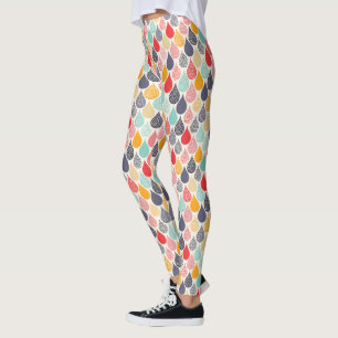 Raindrop Pop Art Dot Pattern Leggings