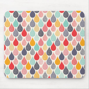Raindrop Pop Art Dot Pattern Mouse Pad