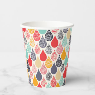 Raindrop Pop Art Dot Pattern Paper Cups
