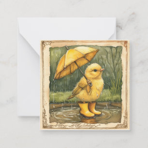 Raindrop Revelry: Celebrate with Fun Chick Card