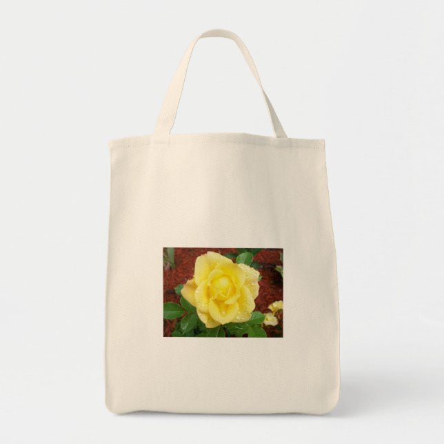 Raindrop Rose Grocery Bag (Front)