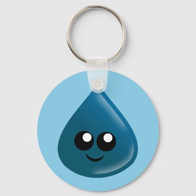 Raindrop, Water drop, Tear drop, Custom Keychain (Front)