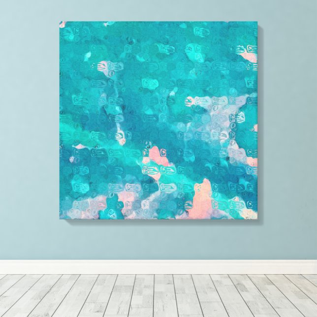 Raindrops Abstract Canvas Print (Insitu(Wood Floor))
