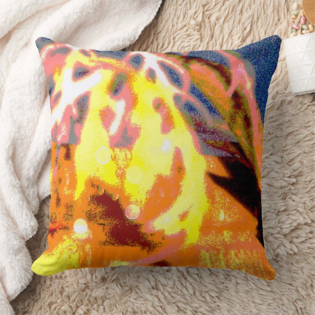 Raindrops Abstract Throw Pillow (Blanket)