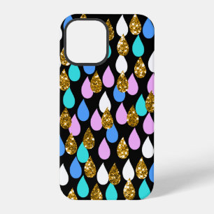 Raindrops and Gold Glitter iPhone 12 Pro Case