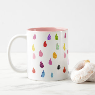 Raindrops art collage cute collage boho Two-Tone coffee mug