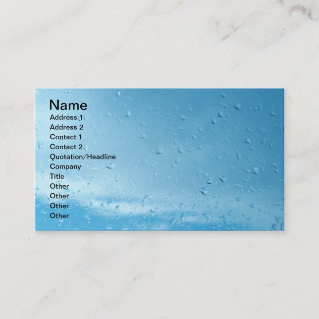 Raindrops Business Card (Front)
