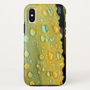 Raindrops Closeup, Spacey Mustard Yellow iPhone X Case