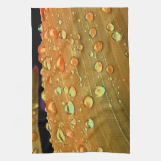 Raindrops Closeup, Spacey Rust Orange Kitchen Towel