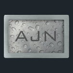 Raindrops Monogrammed Belt Buckle<br><div class="desc">Customize this monogrammed belt buckle by changing the initials to suit your needs. The design is from original art.</div>