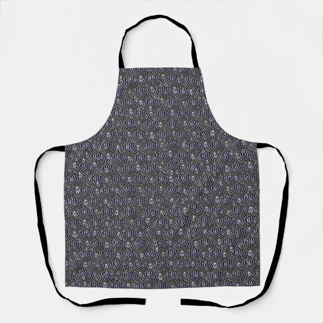 Raindrops on blue grey Metal Apron (Front)