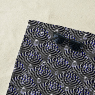 Raindrops on blue grey Metal Beach Towel