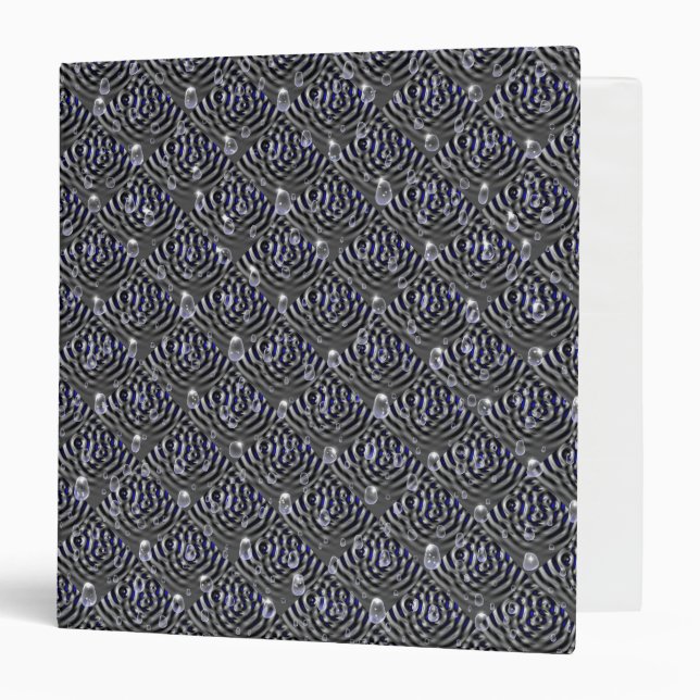 Raindrops on blue grey Metal Binder (Front/Inside)
