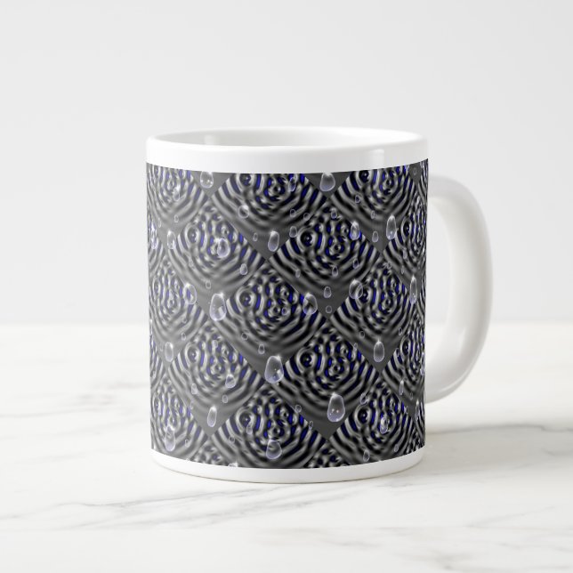 Raindrops on blue grey Metal Espresso Cup (Front Right)