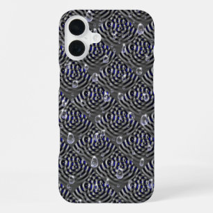 Raindrops on blue grey Metal iPhone 16 Plus Case