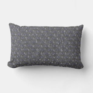 Raindrops on blue grey Metal Lumbar Pillow