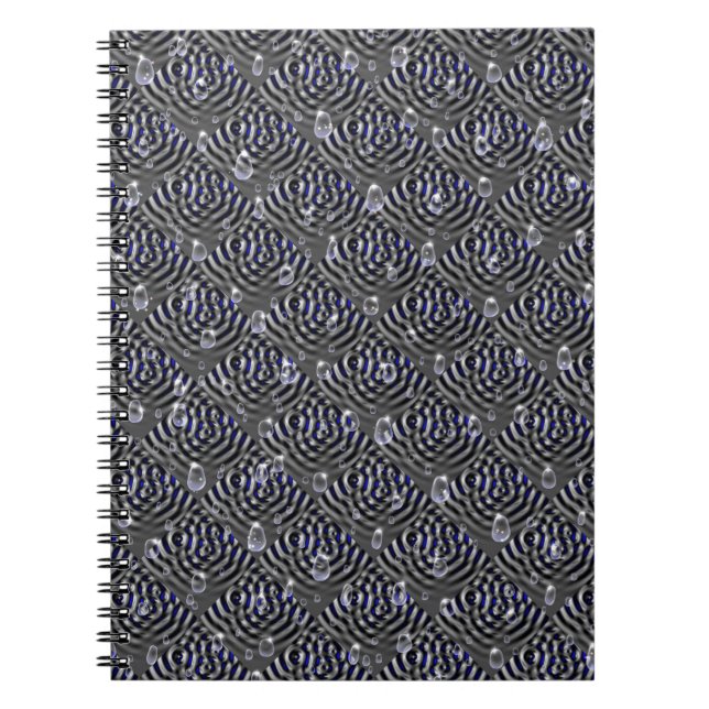 Raindrops on blue grey Metal Notebook (Front)