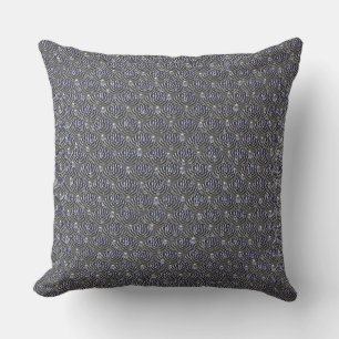 Raindrops on blue grey Metal Outdoor Pillow