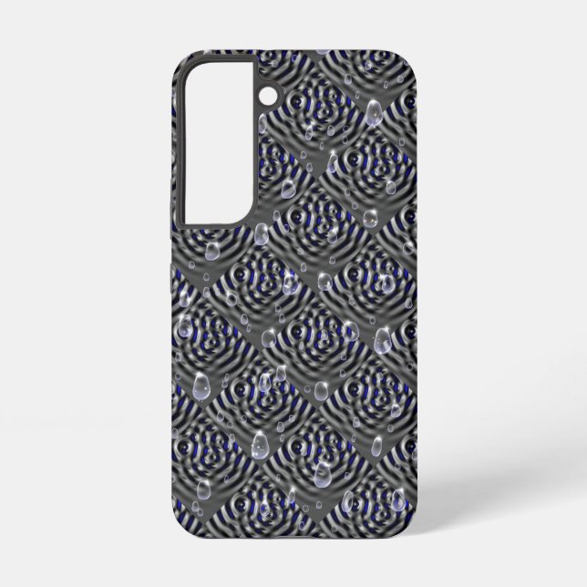 Raindrops on blue grey Metal Samsung Galaxy S22 Case (Back)