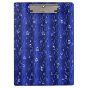 Raindrops on blue Metal Clipboard