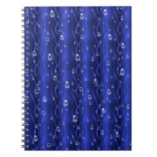 Raindrops on blue Metal Notebook