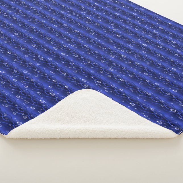 Raindrops on blue Metal Sherpa Blanket (3/4)