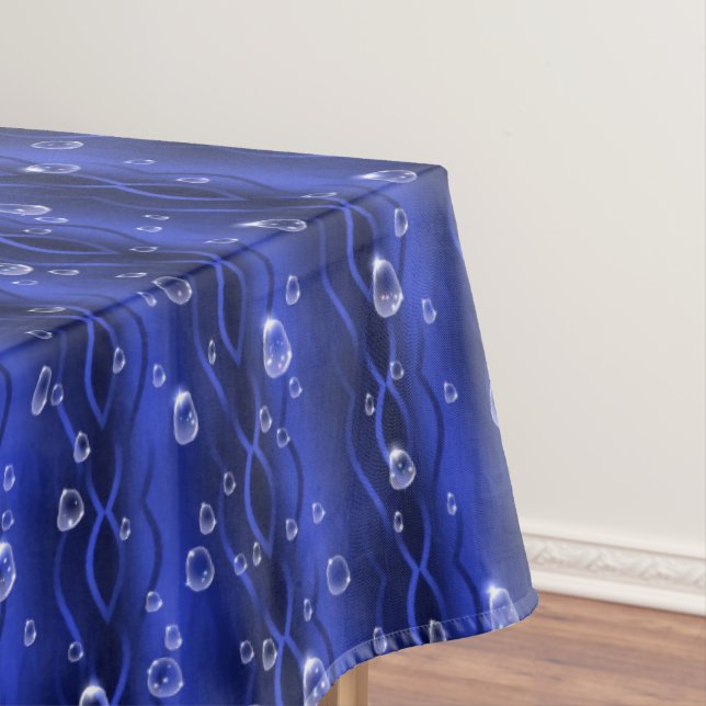 Raindrops on blue Metal Tablecloth (In Situ)