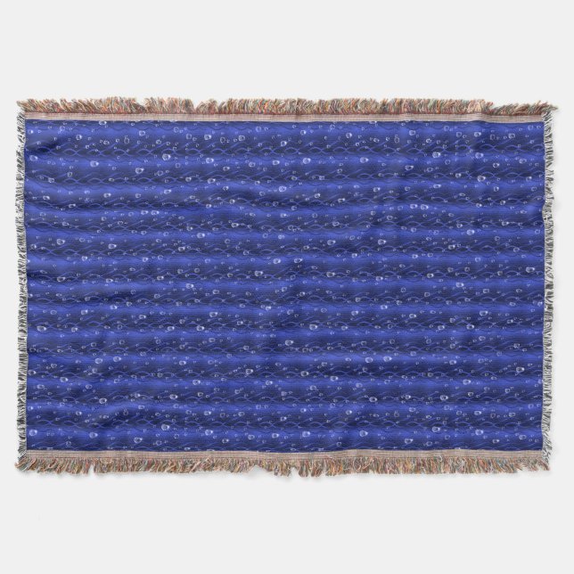 Raindrops on blue Metal Throw Blanket (Front)