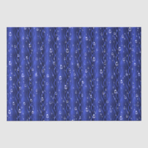Raindrops on blue Metal Tissue Paper