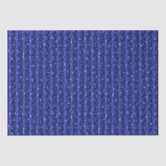 Raindrops on blue Metal Tissue Paper (Front)
